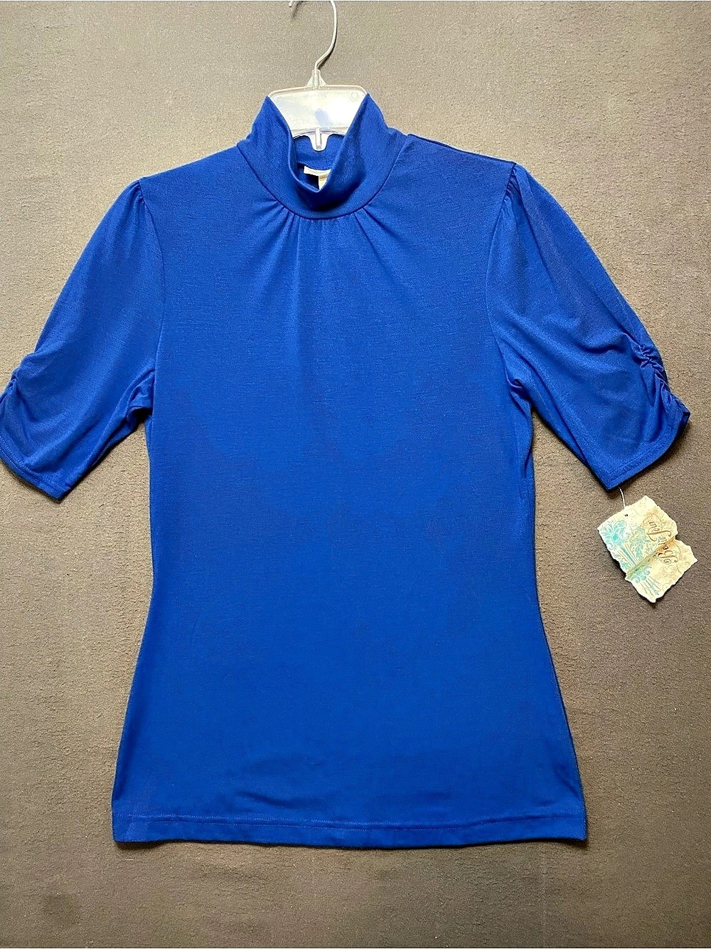 Belle du Jour Blue Mock Neck Tunic Size Large NWT